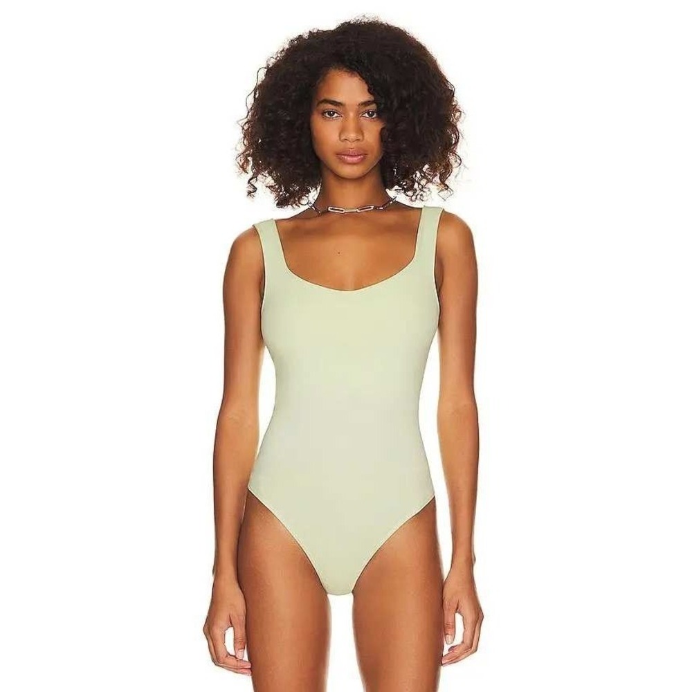 Free People x intimately Clean‎ Lines Bodysuit in Mint Lime Green Size M-L NWOT